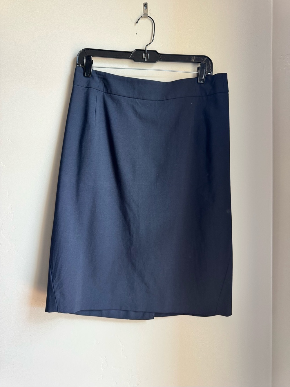 Theory Navy Wool Blend Midi Pencil Skirt Minimalist Workwear 12 Preppy Academia